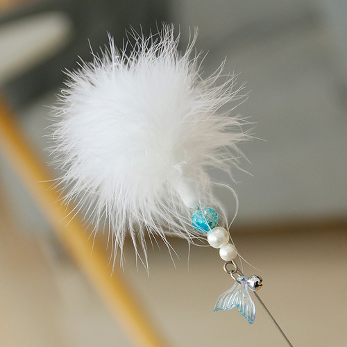 Cat Toy Funny Stick Bell Bell Plush Ball Feather Funny Cat Pole Cat Kitten Supplies Cat Interactive Toy Self-Happiness