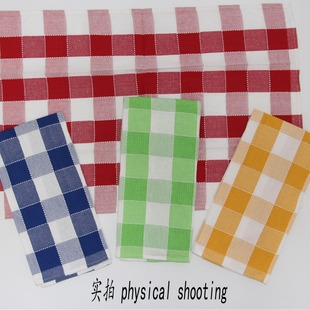 Cross-border wholesale foreign trade for thick absorbent square stripe printing cotton tea towel tea cloth manufacturers straight hair