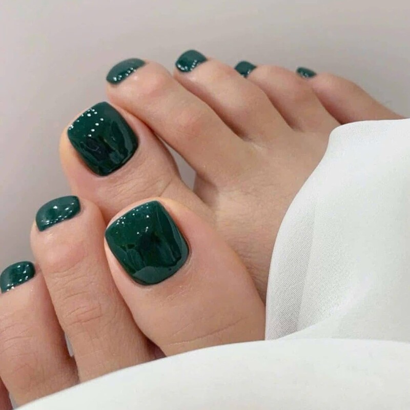 Pure desired foot nail stickers emerald green finished products can be wholesale fashion wear nail patch non-engraved grinding nail piece T042