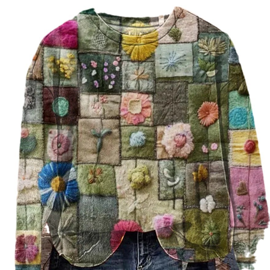 Felpa con cappuccio a maniche lunghe con scollo rotondo e motivo creativo 3D stampato autunno inverno 2025, moda donna_voghion.com