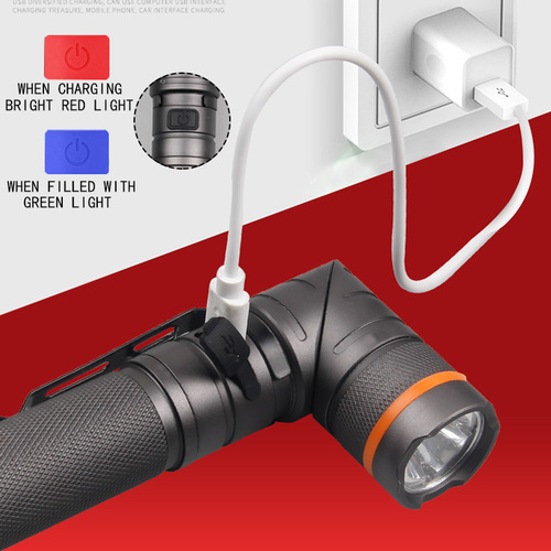 Cross-border XPG red, white and green light USB charging power display magnet car 90 degree elbow pen buckle flashlight