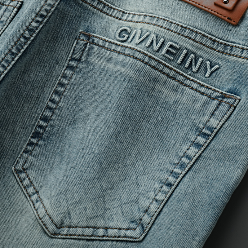 Light Luxury Grade Long-staple Cotton Washed Blue Jeans Men's Spring and Summer 2025 New Slim-fit Straight Leg Casual Pants for Men