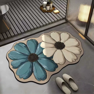 3D Flower Butterfly Diatom Mud: Avtomobil döşəmə paspasları - flower-2-4060cm-diatom-mud