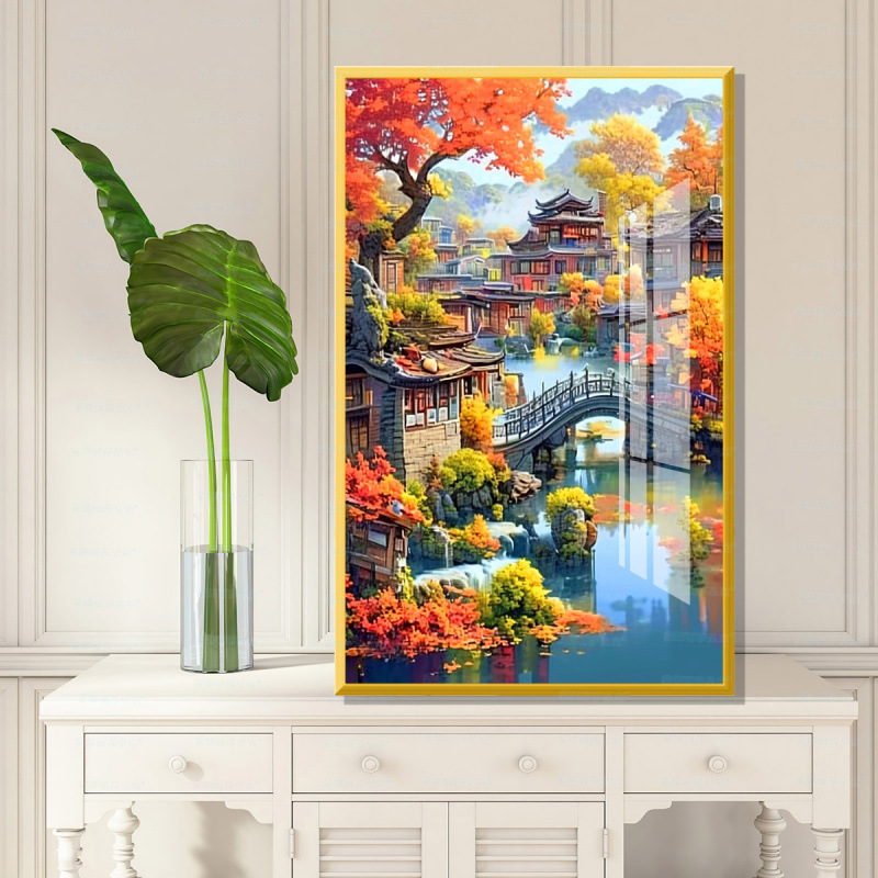 [Algodón importado] Mona Lisa Real Bordado a mano cuatro estaciones de otoño nuevo paisaje simple bordado a mano chino image 1