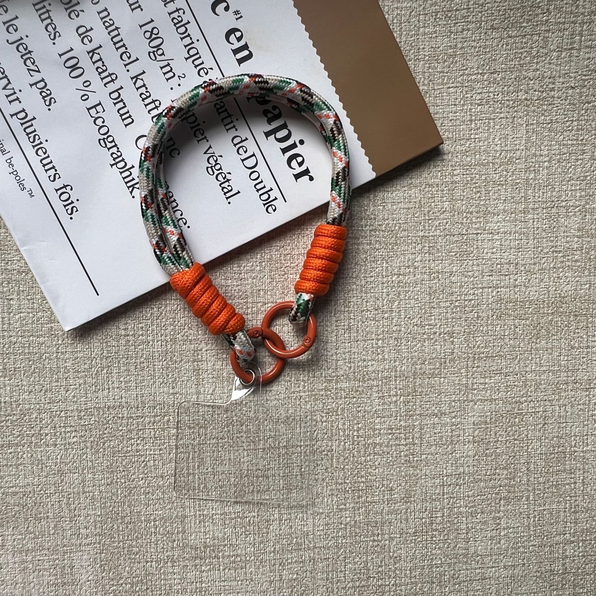 더블링 [팔찌-카무플라주 오렌지] + 투명 사각 스페이서