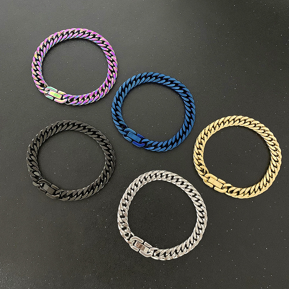 40g Weight Bracelets Classification Titanium Steel Chain Material Cuban Link Chain Curb Chain Chain Type 1 Piece Quantity Daily Occasion Titanium Steel Material Geometric Pattern All Seasons Season Men's Gender Hip-Hop Style Hip-Hop Geometric Titanium Steel Men's Bracelets Men's Chain Bracelets 8
