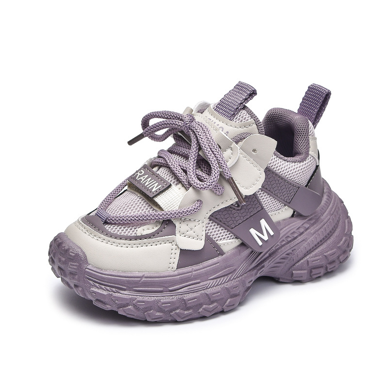 Zapatos deportivos casuales de moda para niñas, zapatos de pop transfronterizos de otoño de 2025 nuevos zapatos de correr para niños.