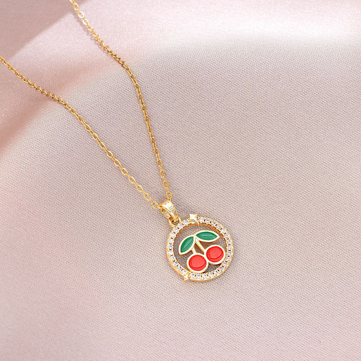 8g Weight Titanium Steel Pendant Material Pendant Necklace Classification Titanium Steel Chain Material cable chain Chain Type 1 Piece Quantity Holiday, Daily Occasion Titanium Steel, Copper Material Fruit Pattern Spring&Summer Season Women's Gender Plating Design Vacation, Classic Style Style Wholesale Jewelry Vacation Classic Style Fruit Titanium Steel Copper Plating Cable Chain Pendant Necklace 19