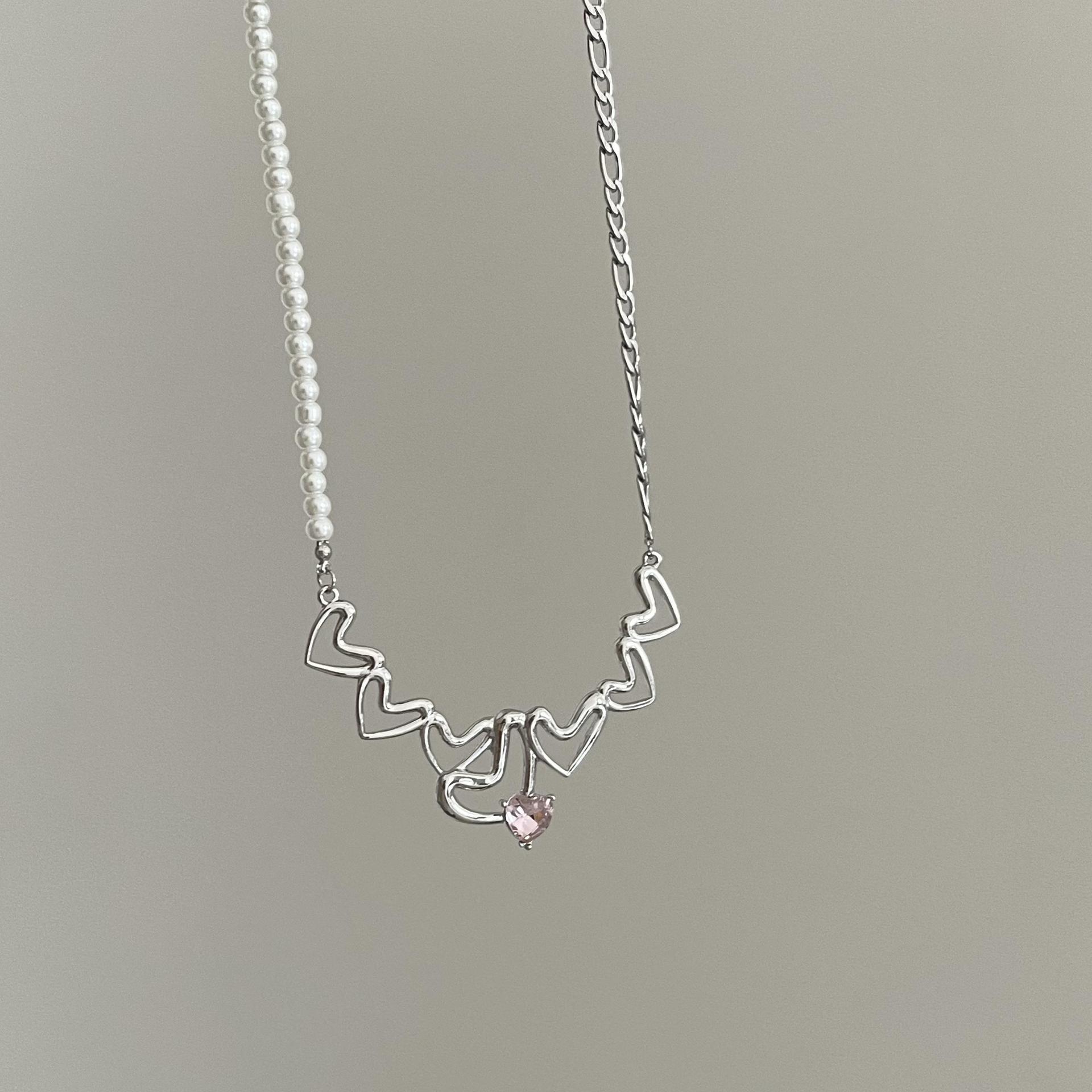 Fashion Heart Shape Alloy Inlay Rhinestones Womenu0027S Pendant Necklace