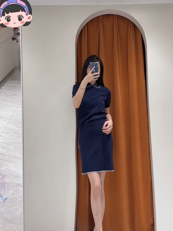 3143 気質スカートスーツ婦人服新しい夏のショートノースリーブベストトップスカートツーピースセット|undefined