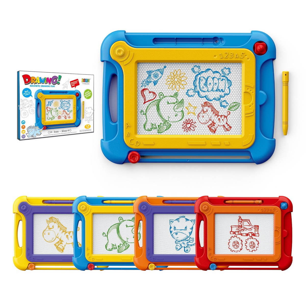 8266A tablero de escritura de color pequeño (amarillo, azul, naranja y rojo 4 colores mezclados)