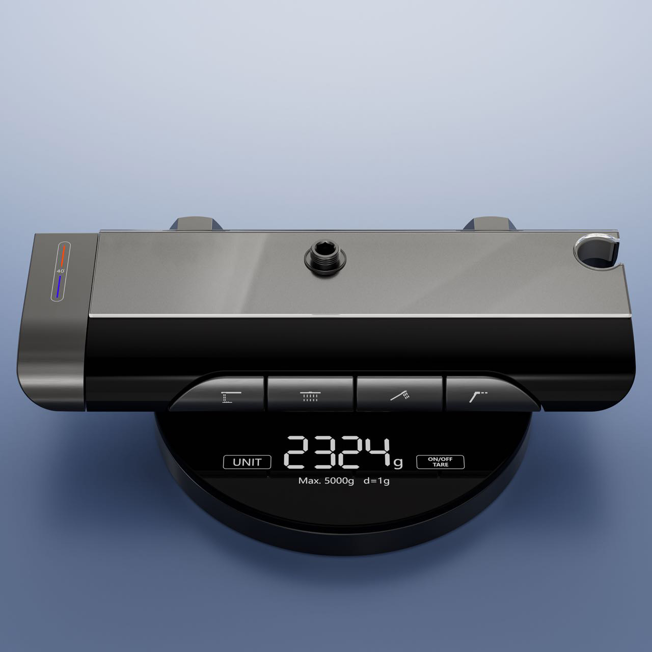 Pistola gris luz ambiental pantalla digital piano botón ducha de baño juego de ducha de latón temperatura constante ducha sobrealimentada juego completo