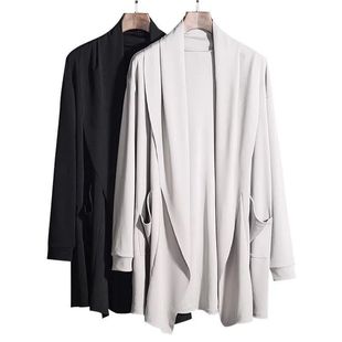 Trendy Brand Trenchcoat Men's Mid-length Men's Thin Coat Autumn Handsome Cloak Korean Student Trendy Men's Trenchcoat Coat