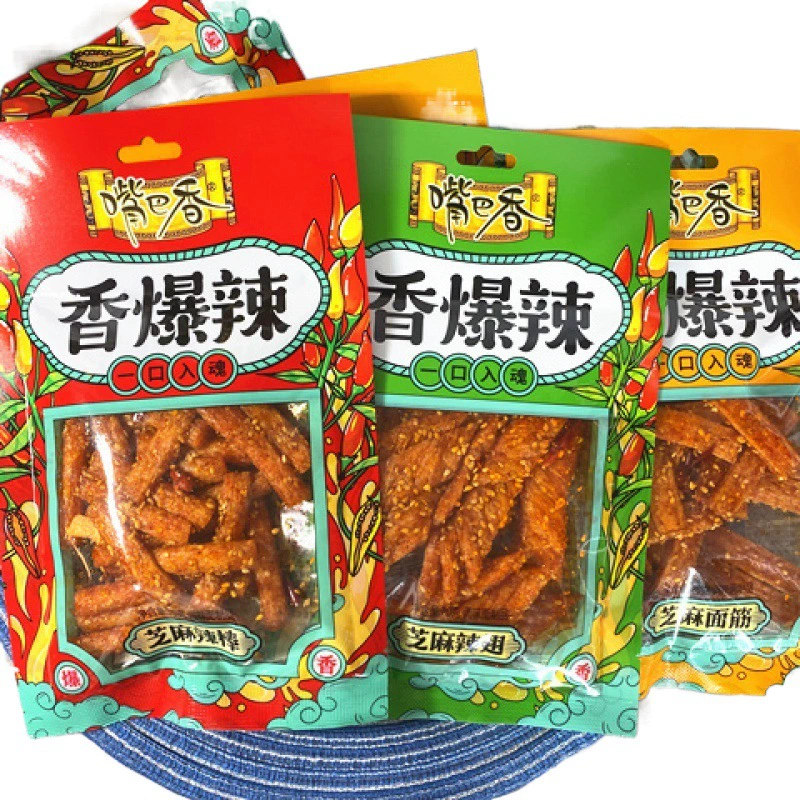香辣 芝麻 鸡翅 芝麻 香辣 串 香辣 麦芽香辣 面筋 组合 辣条 8090 怀旧小吃