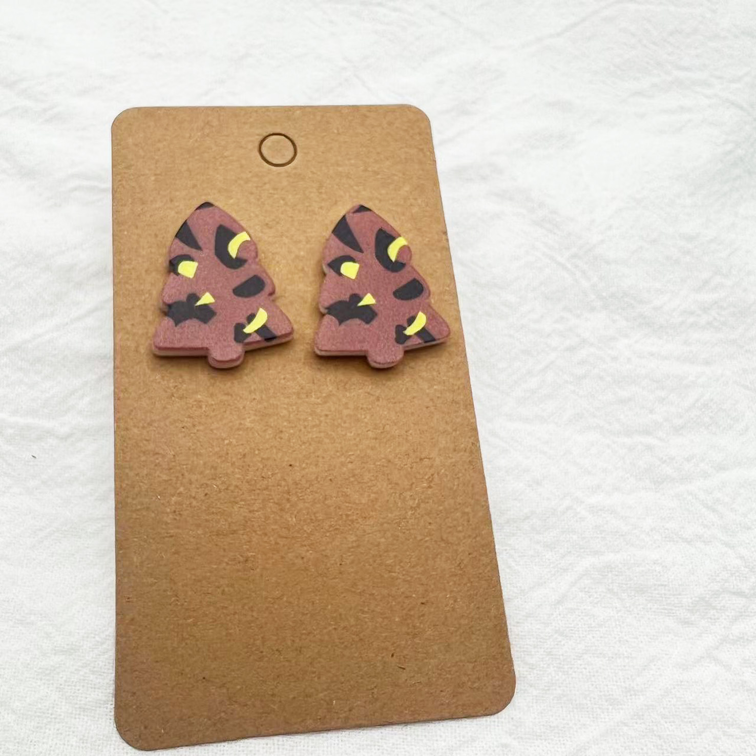 Cartoon Style Christmas Tree Arylic Printing Christmas Womenu0027S Earrings 1 Pair