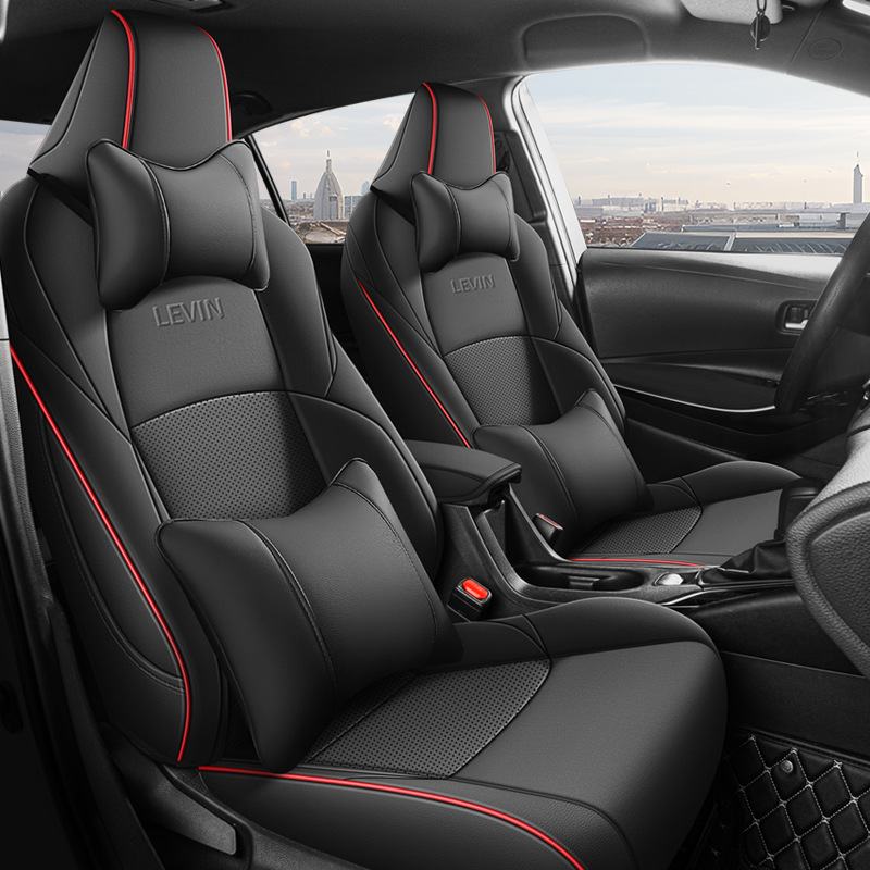 Modelə uyğun (Original) oturacaq örtükləri — Toyota Full Set Leather - red