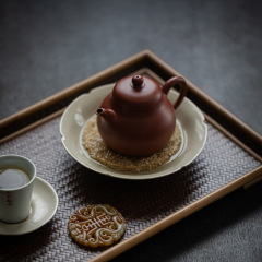 仿古陶瓷壺承草木灰單層茶承壺托可愛花瓣壺承養壺墊干泡台