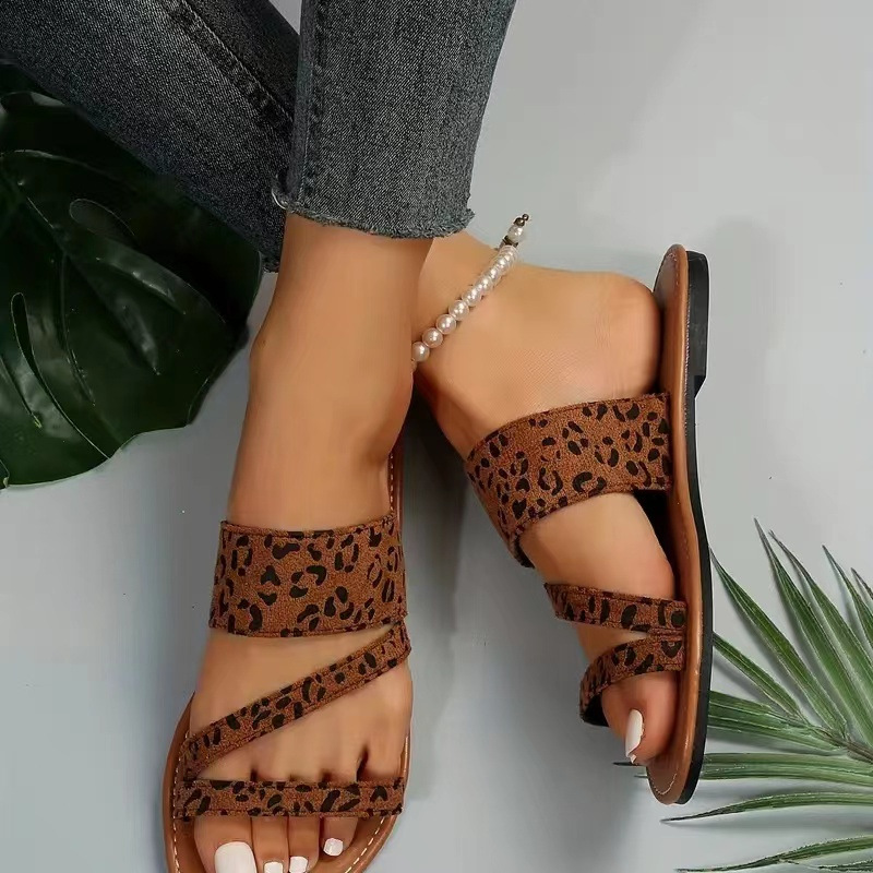 Women's Vintage Style Vacation Leopard Round Toe Flats display picture 21