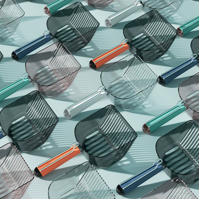 Pet многофункциональный большой кошачий лопатка с зажимом толстая ручка прозрачный сито размера гранул кошачий лопатка фекалии артефакт