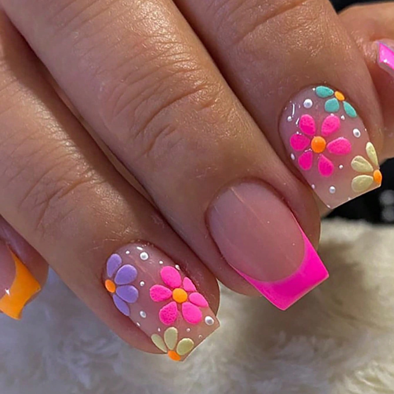 Fuchsia nail stickers