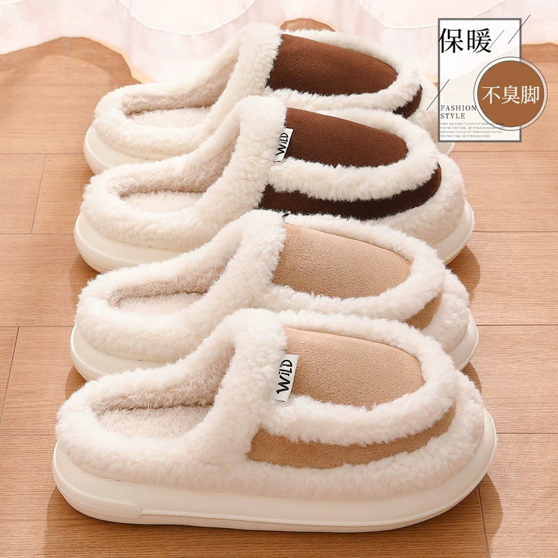 Хлопковые тапочки мужские домашние плюшевые хлопковые шлепанцы теплые пары домашние шерстяные шлепанцы зимние хлопчатобумажные туфли для женщин оптом