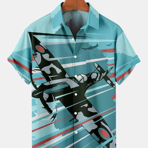 2024 Cross Border New Fashion Men's 3D Digital Print Shirt Fighter Shirt Spring Summer Short Sleeve Shirt