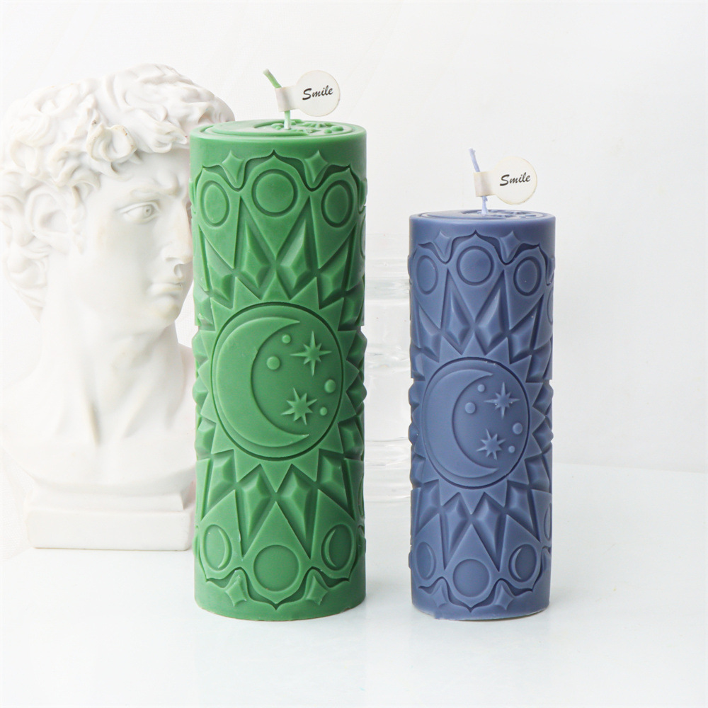 Description Picture 2 of itemTaiji YinYang Relief Pillar Silicone Candle Mold Sun And Moon Relief velas Cylindrical Column  Candle mold for Candle Making Kit