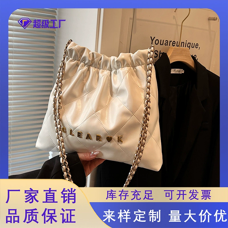 2025 Новый маленький ароматный стиль, большая вместительная сумка для покупок с бриллиантами, сумка через плечо на одно плечо, женская сумка через плечо, повседневная сумка через плечо