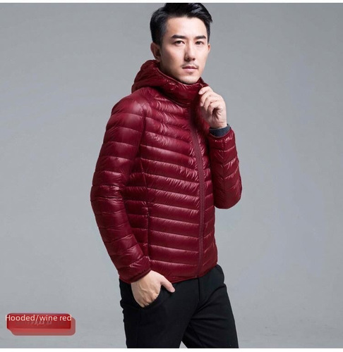 Wholesale Men's Fitted Lightweight Down Cotton Jacket New Short Outerwear Stand Collar Casual Hooded Cotton Coat
