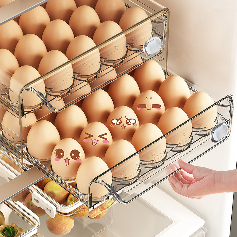 卵収納ボックス引き出し試験引き出し式冷蔵庫専用家庭用食品級密封保存キッチン整理神器|undefined