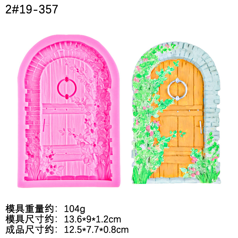 Retro exquisito molde de chocolate decorativo de puerta de flores molde de silicona decorativo de pastel de decoración de chocolate de fondant
