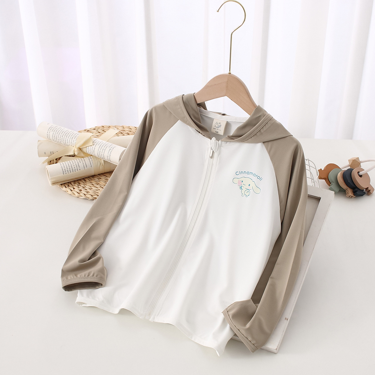 Children's sun protection clothing with hood, quick dry travel windbreaker for eyelids, jacket, Korean style 4