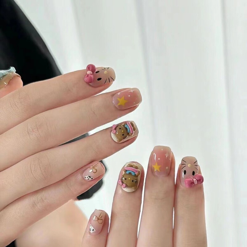 Pure Handmade Wear Armor Summer New Sweetheart Wear Color French Cute Hello Kitty Nail Art Patch Pure Handmade Wear Armor Summer New Sweetheart Wear Color French Cute Hello Kitty Nail Art Patch