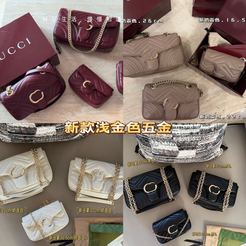 Cross-Border 2025 New g Family Marmont 2.0 Versatile Fashion Heart Chain Bag Marmont Crossbody Women's Bag Wholesale