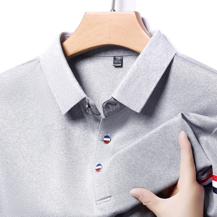 Tommy Men's Short-Sleeved T-Shirt Lapel Pure Cotton Summer High-Quality Sweat-Absorbent Breathable Casual 100 Cotton Polo Shirt Top