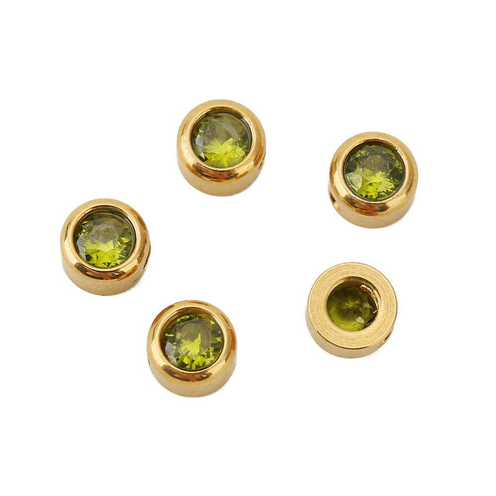 10 PCS/Package Diameter 6 Mm Hole 1~1.9mm 304 Stainless Steel Zircon Geometric Polished Beads display picture 5