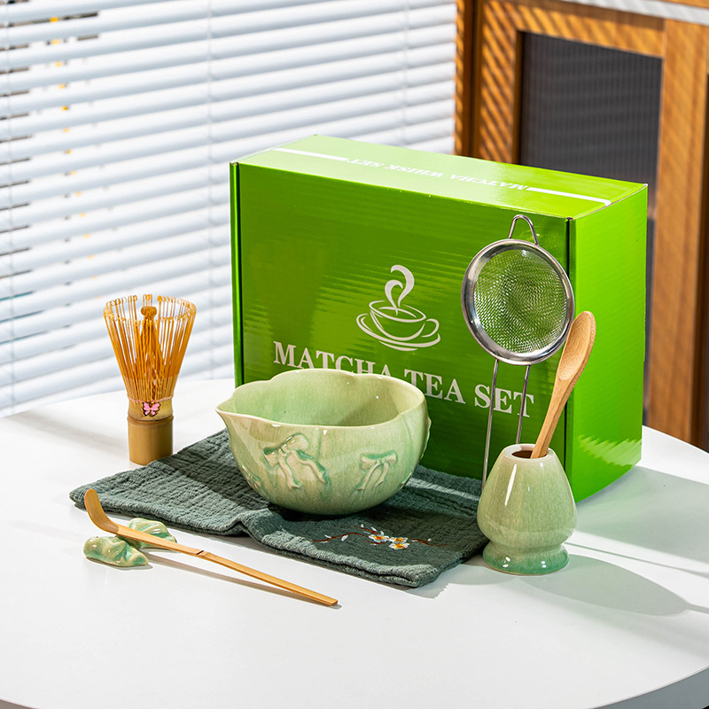 新款抹茶碗带嘴陶瓷抹茶碗工具套装百本立跨境日式礼盒茶具批发|undefined