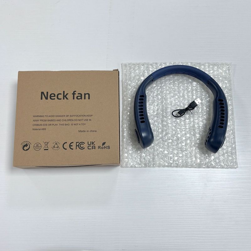充電式長寿命ポータブル静音首掛け扇風機強風小型ツインターボブレードレス首掛け扇風機|undefined