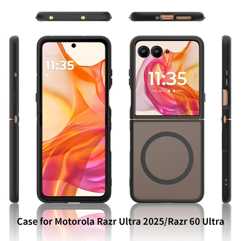 适用MOTO Razr +2025折叠手机壳Razr60ultra肤感半透磨砂磁吸护套|undefined