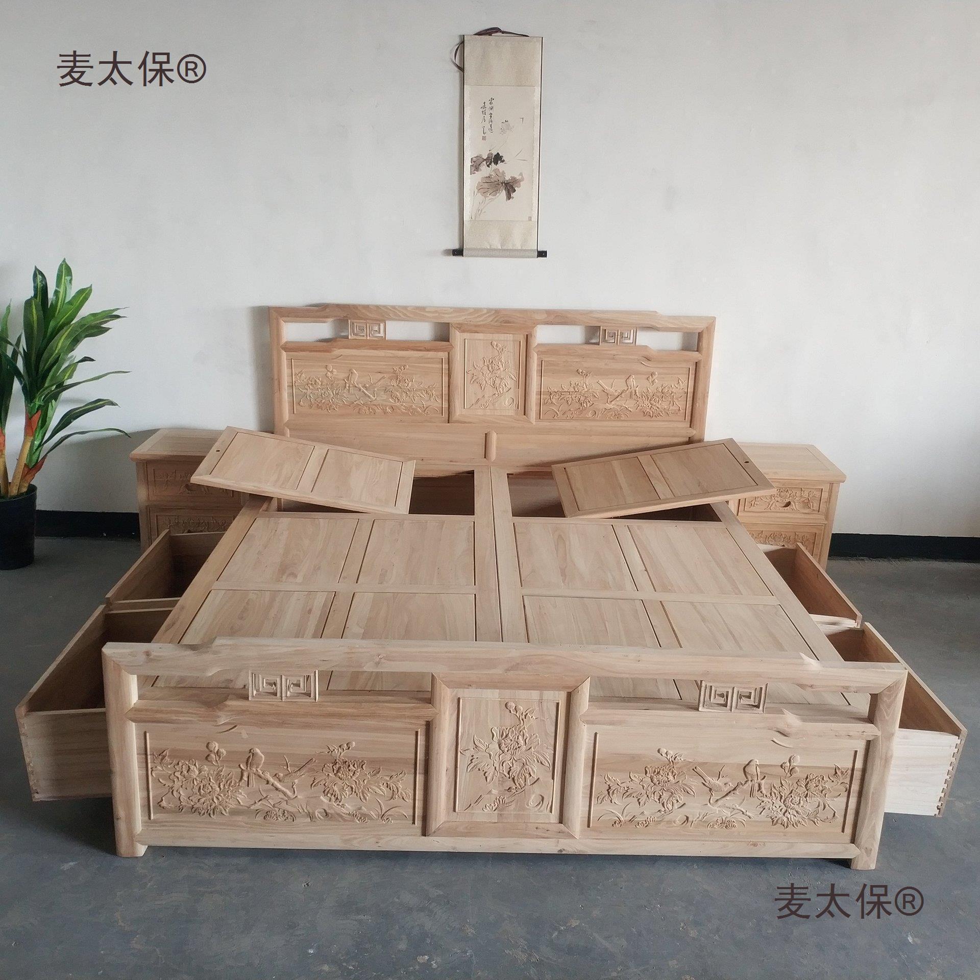Metabo Bulk White Solid Wood Bed Frame Antique Simple Furniture New Chinese Style White Single Bed