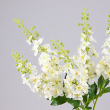 仿真花飞燕草大枝 白色系高级感婚庆风信子装饰假花布置摆件花材