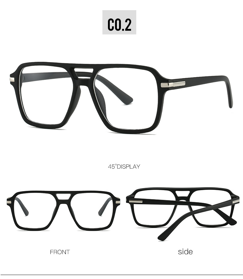 55g Weight Full rim frame Glasses Structure Glasses Classification PC Lens Material Square Glasses Style Outdoor, Street Occasion Geometric Pattern All Seasons Season Unisex Gender Streetwear Style Streetwear Geometric PC Square Full Rim Frame Optical Glasses 8