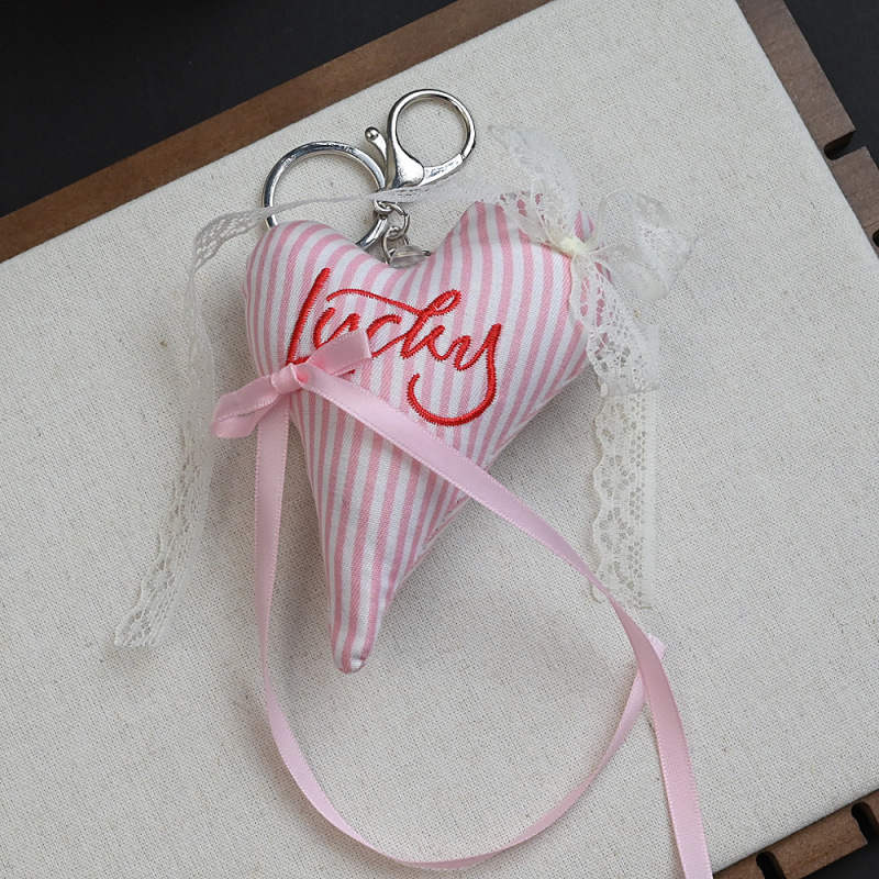 韓国ins新型レース蝶結び刺繍アルファベット愛珠鎖キーホルダー甘いファッションバッグアクセサリー|undefined