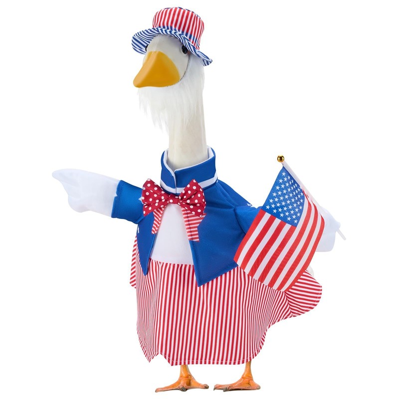 国境を越えたアメリカ独立日玄関ガチョウ服装花園おじさんサム祭りパーティー装飾服装道具|undefined