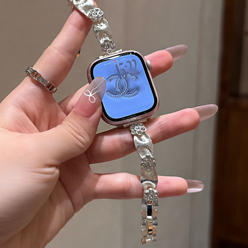 Suitable for Apple iWatchS10 Strap for Women s9 Metal Silk Pattern Shell Flower Xiaomi 89pro Huawei