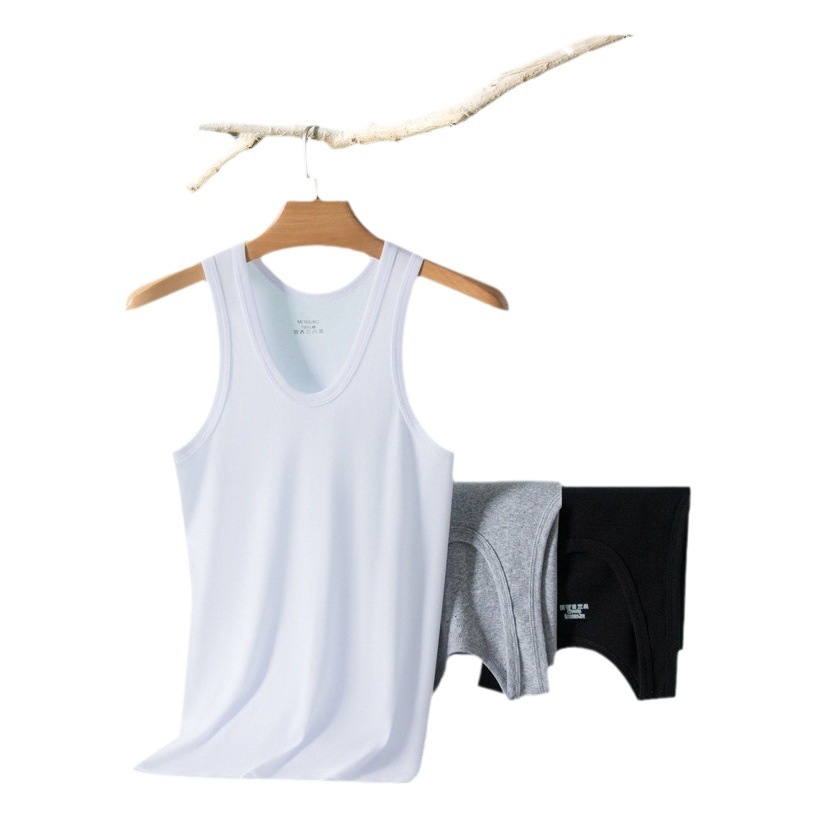 2025 Spring and Summer Men's Pure Cotton Vest Youth Vest Sports Fitness Quick-Drying Sleeveless T-Shirt Men's Bottoming Shirt Wholesale