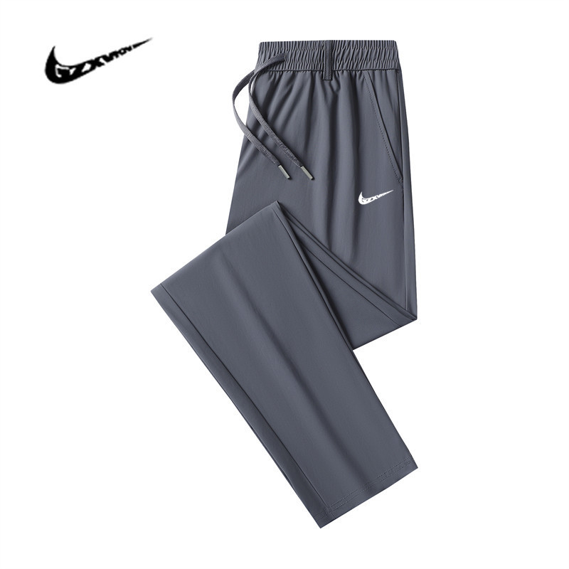 Men's Pants Summer 2026 New Elastic Quick-Dry Long Pants Men's Thin Breathable Casual Loose Running Ice Silk Pants