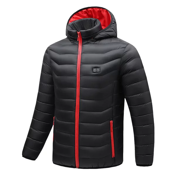 【Women's Heated Ribbed Cotton Jacket】New Winter Heated Cotton Coat for Men and Women, Rechargeable Hooded Jacket with Smart Heating