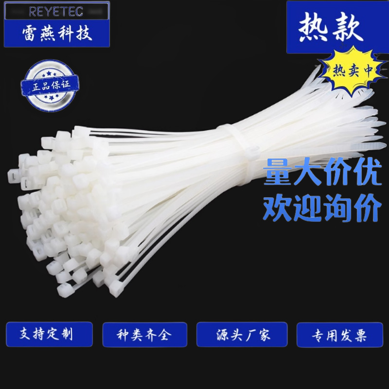 REYETEC 雷燕科技 耐酸碱扎带 CV-094白色-尼龙扎线带 PP扎带