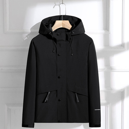 Autumn new men's jacket fashionable color matching outdoor travel jacket men's casual hooded windproof top